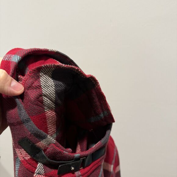 Vintage Wool Plaid Shacket Evan Picone Red Zip Up Sweater Jacket Womens 18W - Picture 6 of 7